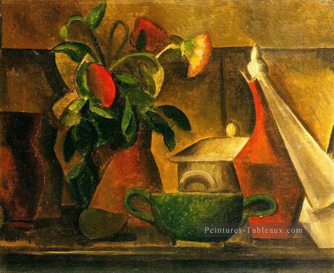 Nature morte au bouquet fleurs 1908 cubiste Pablo Picasso Peintures à l'huile